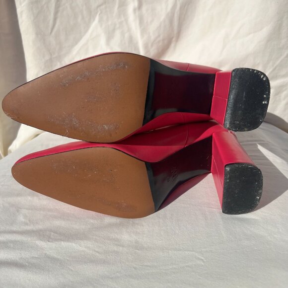 Zara Hot Pink Heeled Boots Booties - Picture 8 of 8